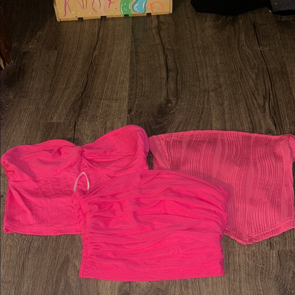 Pink Tube Tops Set
